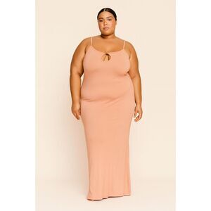 SKIMS Pink Sleep Keyhole Maxi Dress Women's Plus Size 3XL